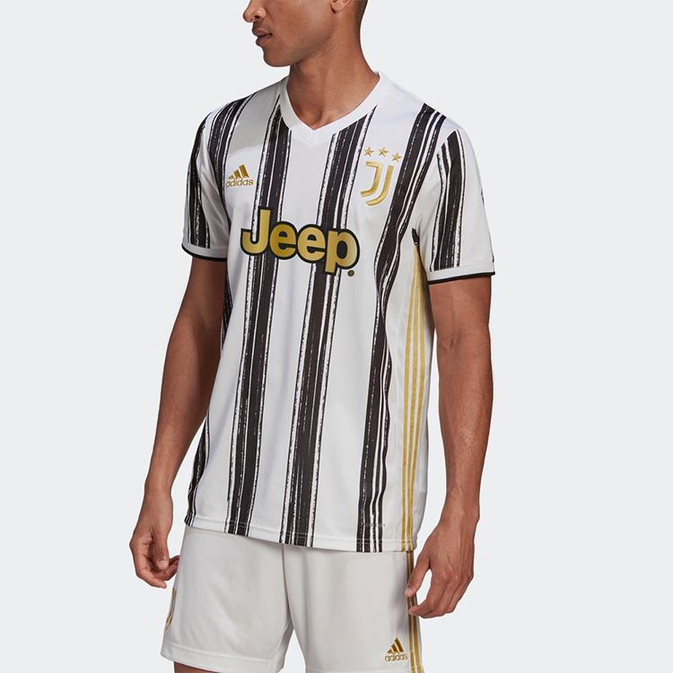 Adidas Juventus Home Match Jersey 20-21 Season Short Sleeve Sports T-Shirt Men Tops White EI9894