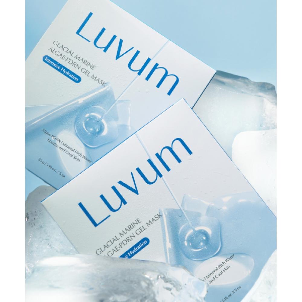 Luvum [free Pdrn Serum Sachet Large Volume 15 Sheets] Lavium Ulleungdo Marine Water Pdrn Cooling Gel Mask  Pack Of 5  Pack Of 3