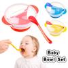 Learning Dishes Training Bowl Spoon Baby Feeding Tableware Set New Baby Bowl Set  Baby