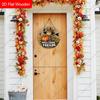 Welcome Friends Scarecrow Pumpkin Round Wooden Hanging Sign, Autumn Door Wall Decor