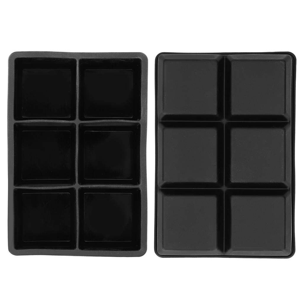 6 Grid Large Ice Cubes Maker Square Ice Cubes Tray Silicone Ice Mold Party Bar Accessories