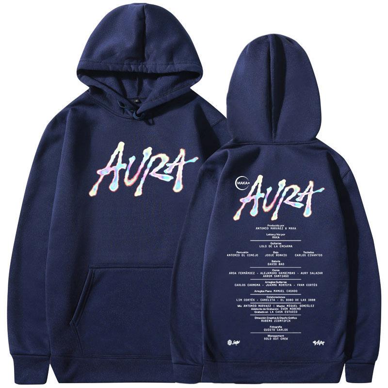 Rapper Maka Aura 2025 Tour Album Hoodies Men's Women Casual Oversized Hooded Sweatshirts Fashion Vintage Long Sleeves Pullovers