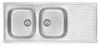 Steel Double Bowl Sink With Drainer Satin Steel Zeu 0210