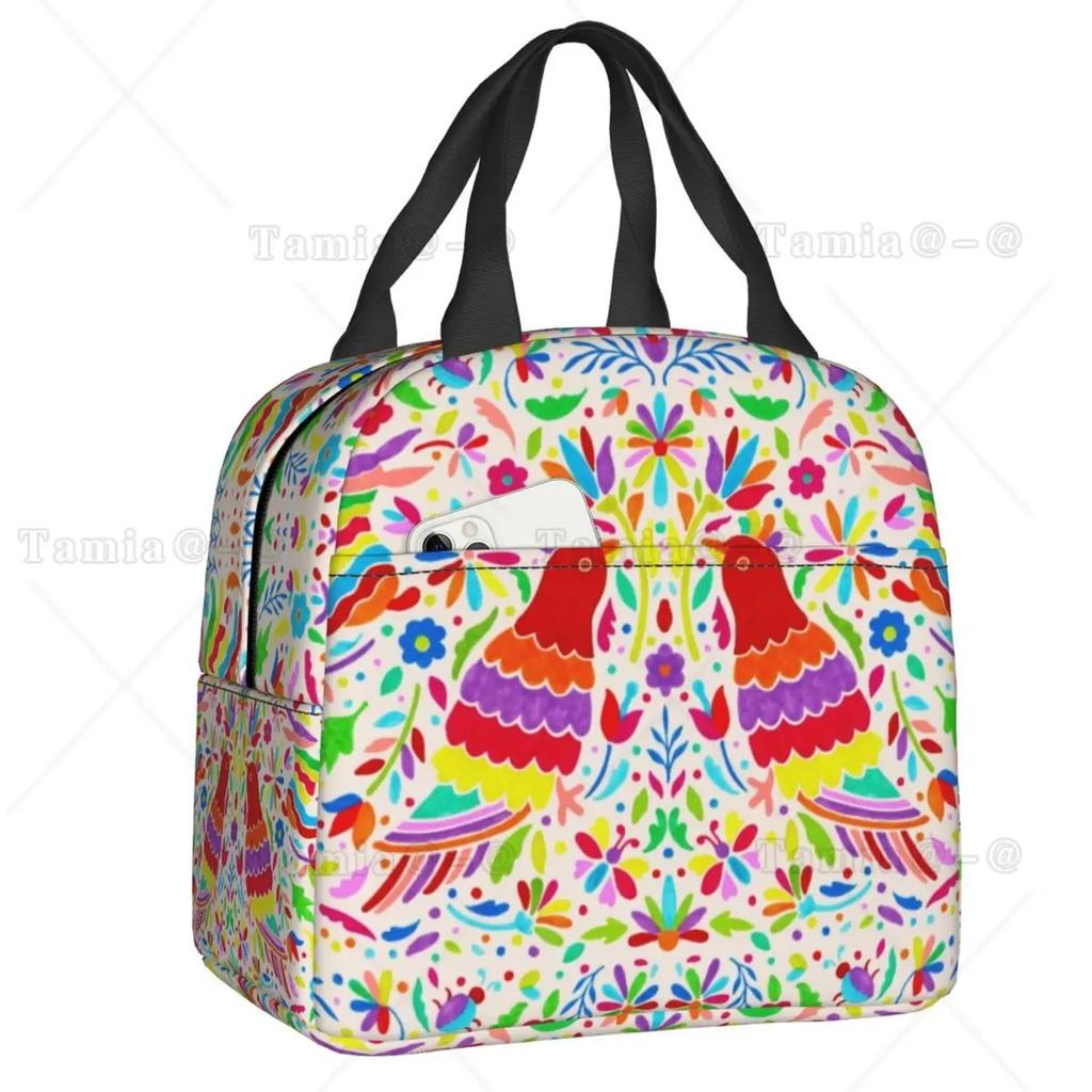 Day Of The Dead Kitten Cat Sugar Skull Lunch Box Multifunction Mexican Halloween Floral Thermal Cooler Food Insulated Lunch Bag