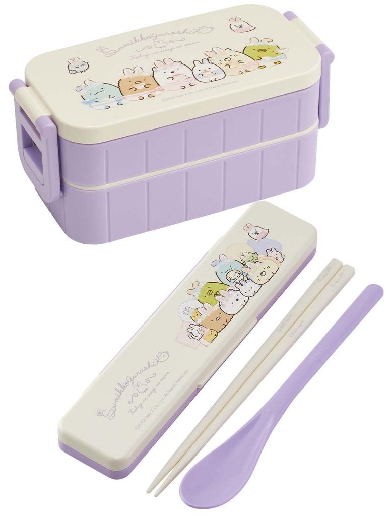 Skater Bento Sumikkogurashi Rabbit Garden for Made In Box, Design, 600ml, Antibacterial, Two-Tier, Women, Japan, YZW3AG-A
