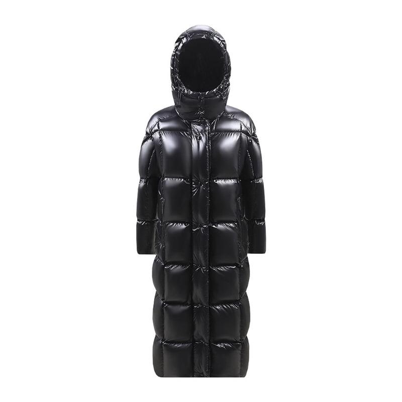 Black down jacket women's white duck down large size thickened women's down jacket