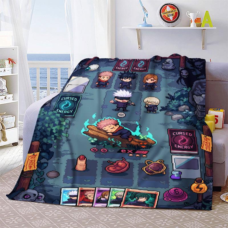 Jujutsu Kaisen Cozy Blanket Flannel Throw Soft Warm Lightweight Sofa Bed Blanket Home Decor -QJY