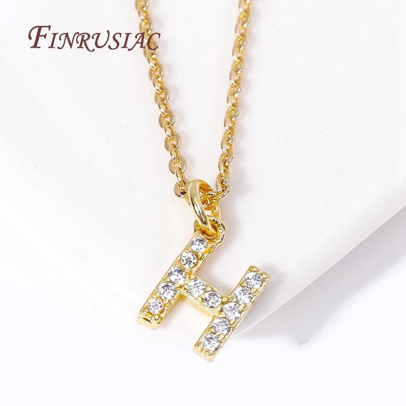 Classic A-Z Initial Letter Pendant Necklace Female 18K Gold Plated Simple Choker Neck Chain Woman Necklaces Jewelry Gifts