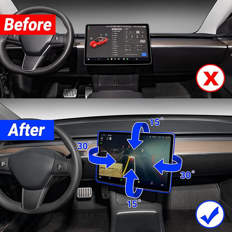 Auto-Bildschirm-Drehhalter für Tesla Model 3 Y 2017-2022 Center Console Swivel Mount Halterung 15/30 Grad GPS-Bildschirmdrehung