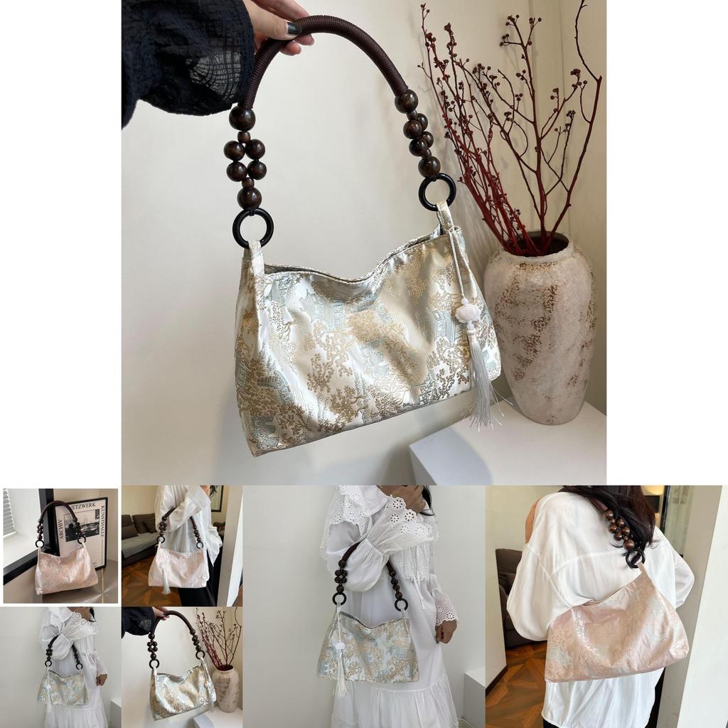 Elegant New Chinese Style Summer Underarm Bag With Chic Floral Patterns