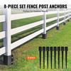 Fence Post Anchor Ground Spike, 8 Pack 36 x 4 x 4 Inches Outer Diameter (Inner Diameter 3.5 x3.5 Inches), Metal Black Powder Coated Post Stake Ground,