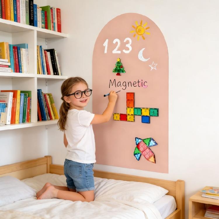 Magnetyczna tablica kredowa do montażu na ścianie, zmywalna naklejka ścienna, samoprzylepna tablica do rysowania 31,5x15,74 cala do dekoracji pokoju dziecięcego