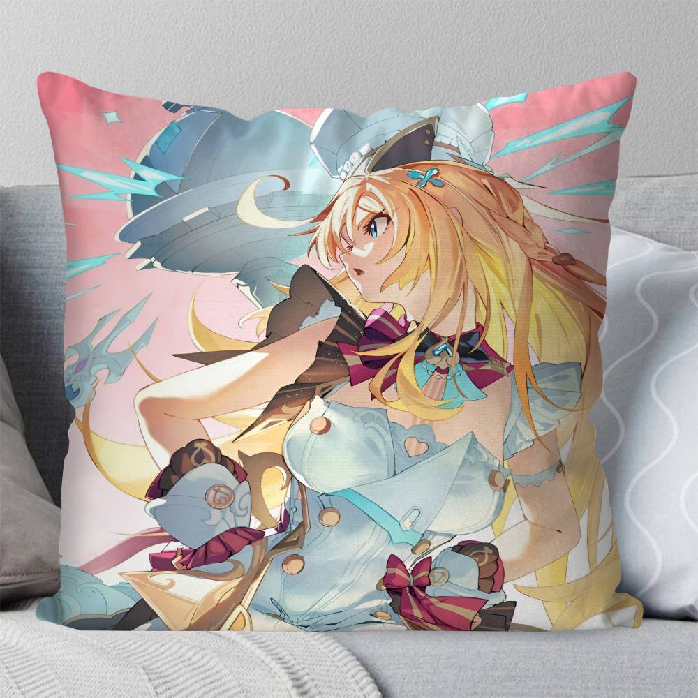 Game Genshin Impact Escoffier Pillow Case Square Pillow Bedroom Sofa Leisure Comfort Cushion Car Living Room Home Decoration