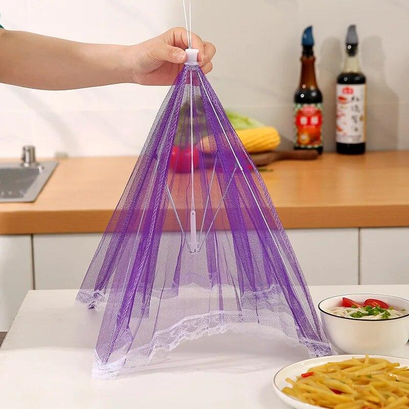 1PC Folding Food Mesh Cover Tent Home Table Meal Vegetable Fruit Umbrella Breathable Insect-proof Food Cover Net