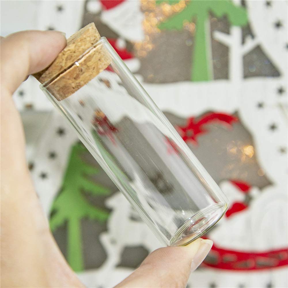 [None] 12 Clear Glass Test Tubes with Cork Stoppers, Storage Bottles, Decorative Bottles, Laboratory Bottles - 25ml - 27x70mm