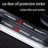 Car Carbon Fiber Door Sill Welcome Pedal for Mitsubishi Pajero Sport Eclipse Cross L200 Colt Delica Ralliart Triton Accessories