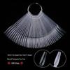 Nail Art 50-Piece Fan-Shaped Color Chart Display Board for Polish Swatches In Transparent & Natural Shades