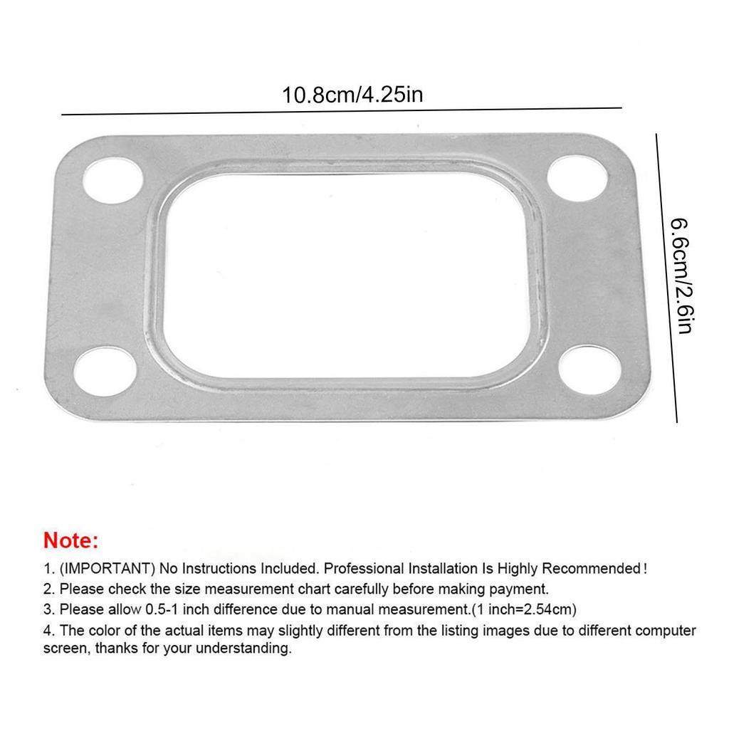 Turbo Gasket, T3 Turbo Turbocharger Inlet Flange Manifold Gasket with 4 Holes, : Car