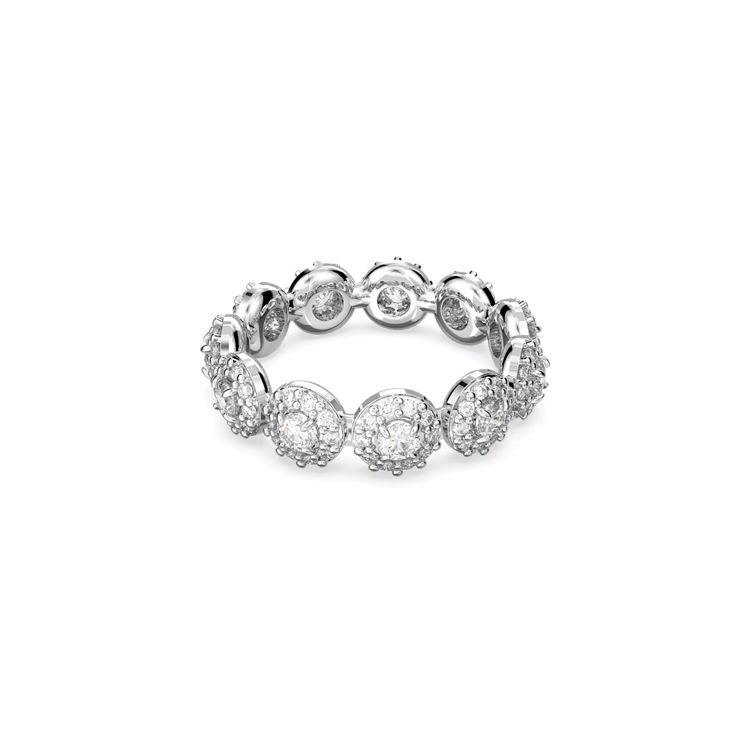 Swarovski Constella Round Cut Paved Fashionable Versatile Ring Women rings Silver 5642607 52