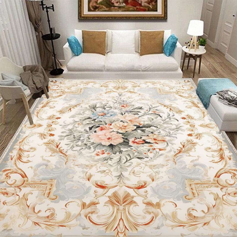 Luxusní Evropský Koberec Velkých Rozměrů Dekorace Obývacího Pokoje Domácí Kobereček do Prostoru Vedle Pohovky pro Ložnici Protiskluzový Šatna Pratelná Podložka na Podlahu