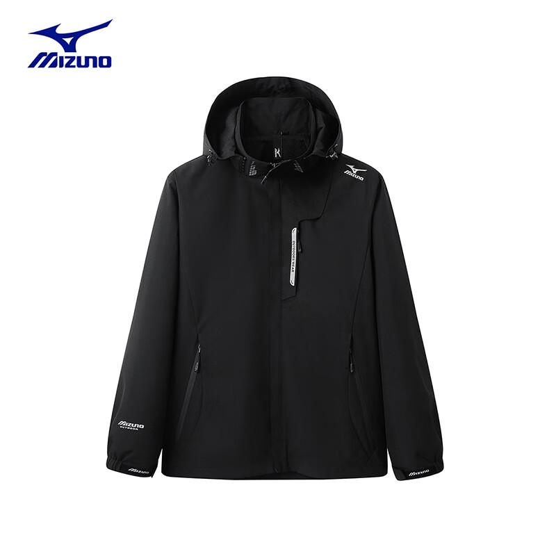 Мужская тканая куртка Mizuno для активного отдыха с мягким покрытием 3XL чёрный