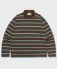 GLW Oversized Striped Collared T-Shirt Brown