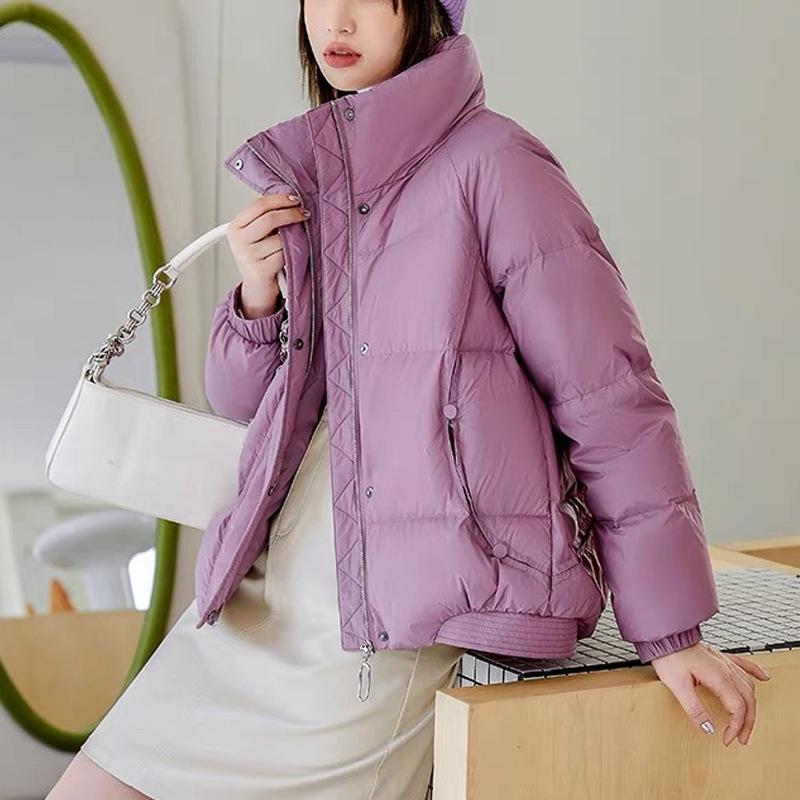 Pinghu down jacket women's winter new short thickened duck down jacket elegant wind