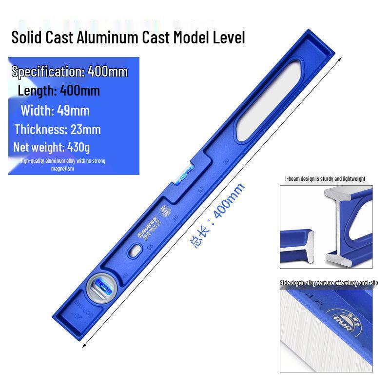 High Precision Solid Cast Aluminum Magnetic Spirit Level for Wall Tile Decoration