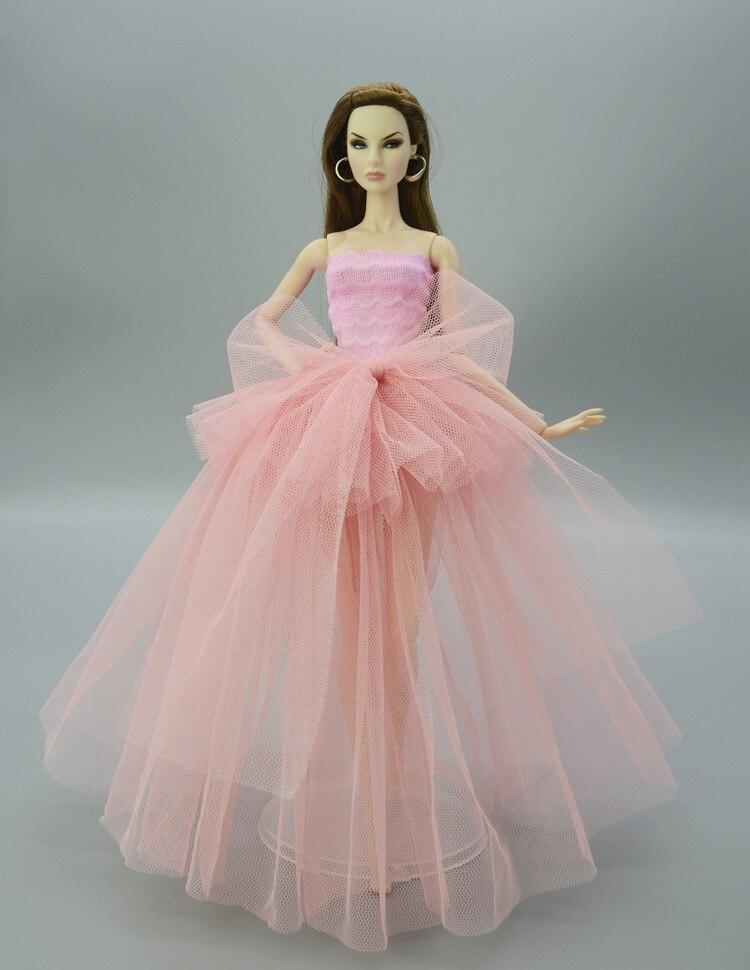 

Многослойное вечернее платье для куклы Барби for 11.5 height dolls розовый