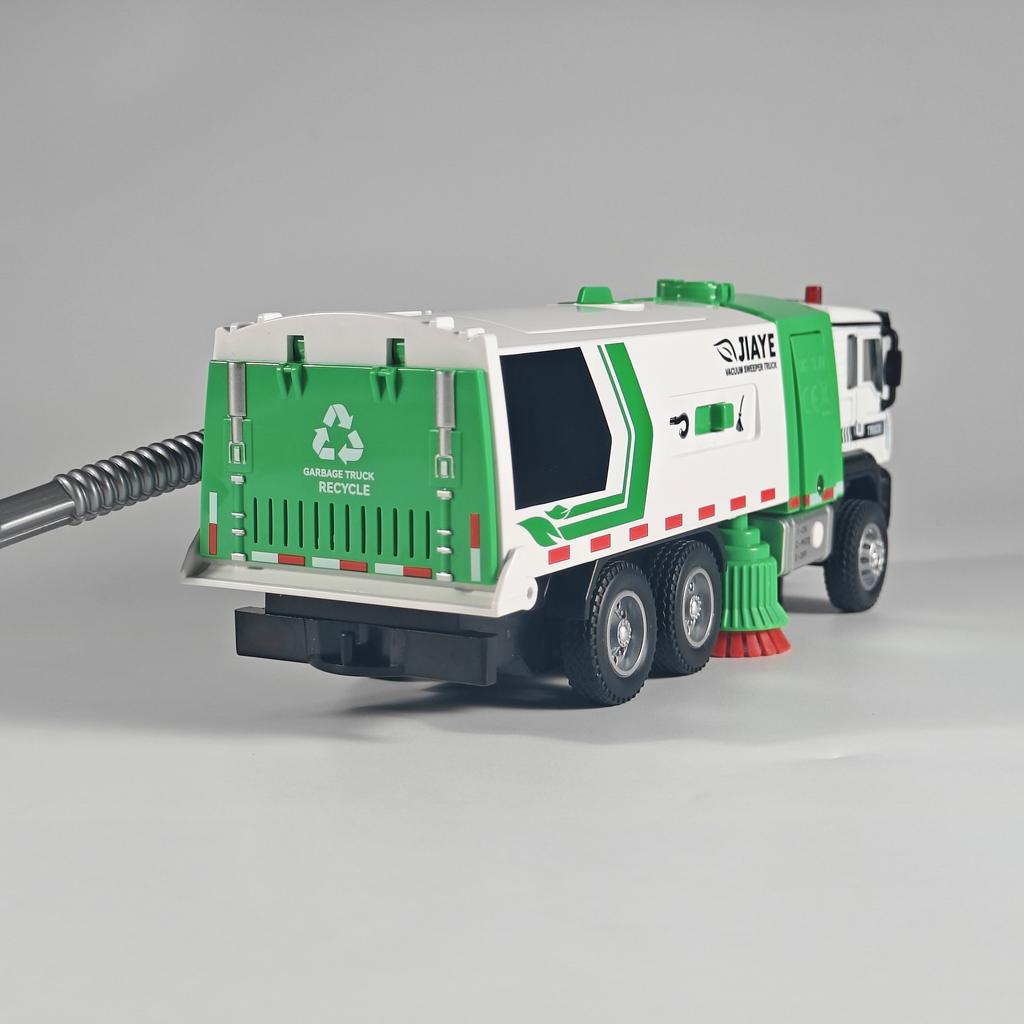 1/50 Vacuum Cleaning Truck Alloy Diecast Model Urban Sanitation Series Toys Hight Simulation Sound Light Toy Birthday Presents