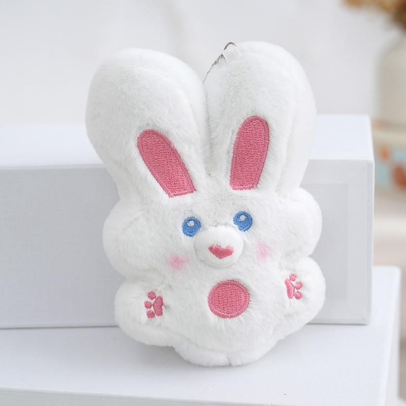 Soft And Cute Rabbit Keychain Plush Toy Bag Accessory Perfect Gift For Couples белый