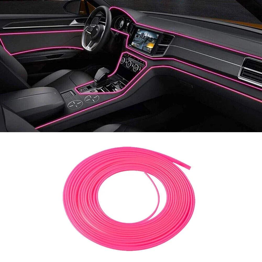 5M Pink Car Interior Trim Strips Universal Car Gap Fillers DIY Flexible Strip Garnish Auto Molding Line Decorative Accessories