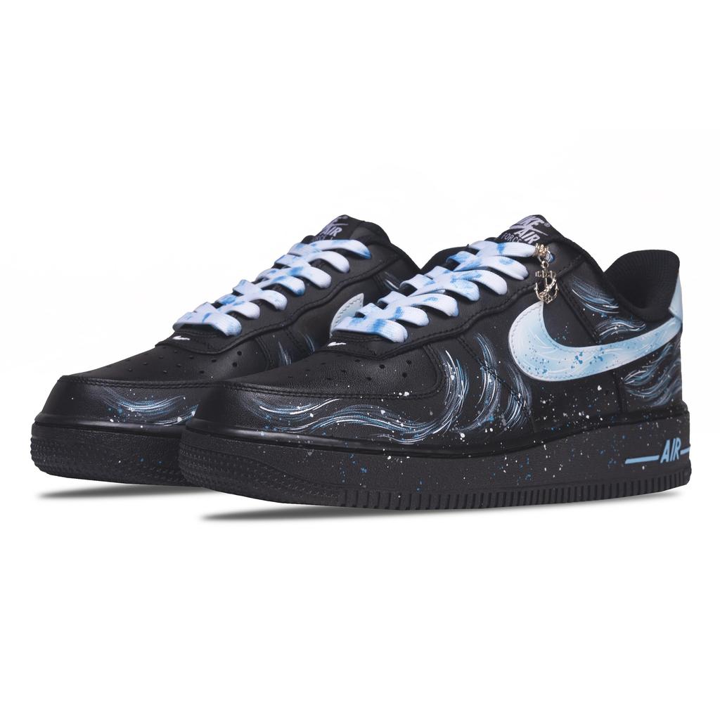 Nike Air Force 1 Galaxy Realm Abrasion Resistant Low Top Skateboard Shoes Unisex Black Blue FZ0627-010(Team73-S-BOX)