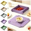 Silicone Magnetic Storage Box Non-slip Foldable Camping Plates Collapsible Snack Tray  Hiking