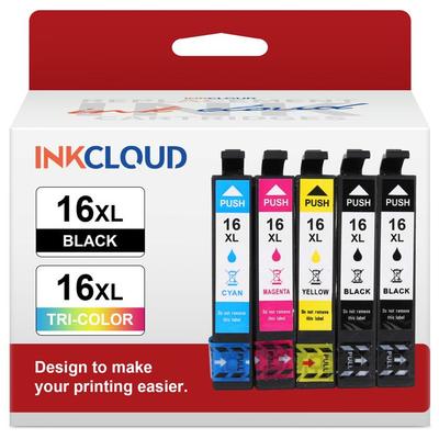 Ink Cartridge 16XL, for Epson 16 XL WF-2010 WF-2510 2520 2530 2540 2630 WF-2650 WF-2660 WF-2750 WF-2760 WF-2010W 2BK 1C 1M 1Y