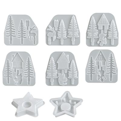 Flexible Silicone Candlestick Mold for Home Decoration and Crafts Star Shaped Tealight Holder Desk Ornament Mould