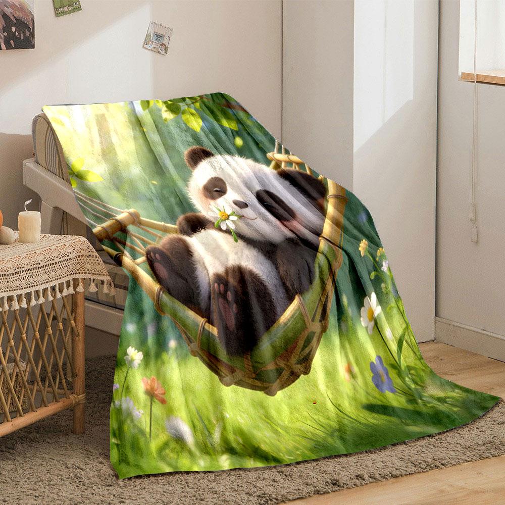 Animals Sleeping In The Green Forest Printed Blanket, All-Season Multi-Use for Nap Camping, Travel Car Sofa Multi-Size Selection