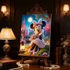 Disney Pearl Painting Minnie Moonlight Castle Bouquet Creative Art 5D Pearl Embroidery Cross Stitch Kit Handmade DIY Home and Room Decor Gift