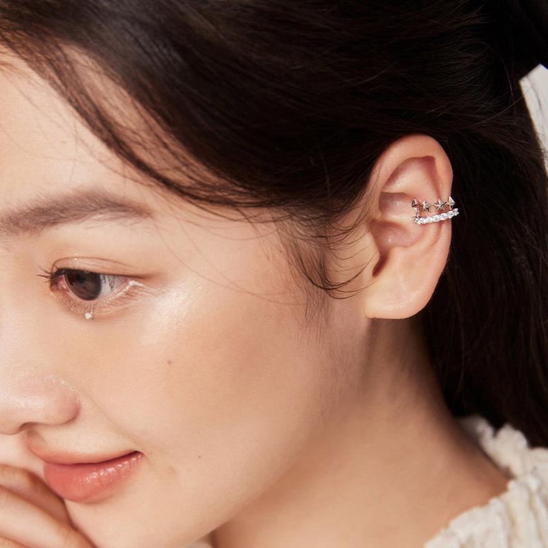 Korean Style Irregular Shiny Gear Ear Cuff, No Piercing Needed, Versatile and Chic for Autumn