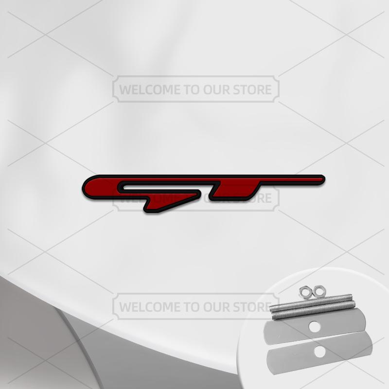 RYQW7 Car 3D Metal GT Body Emblem Grille Badge Decals Auto Tail Sticker For Kia Ceed Stinger Stonic Rio Niro Seltos Sorento K5 K7 K3