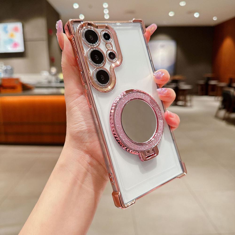 Beschichtung Spiegelhalter Ständer Weiches Silikon Vier Ecken Luftkissen Stoßfeste Schutzhülle für Samsung Xiaomi Poco Redmi
