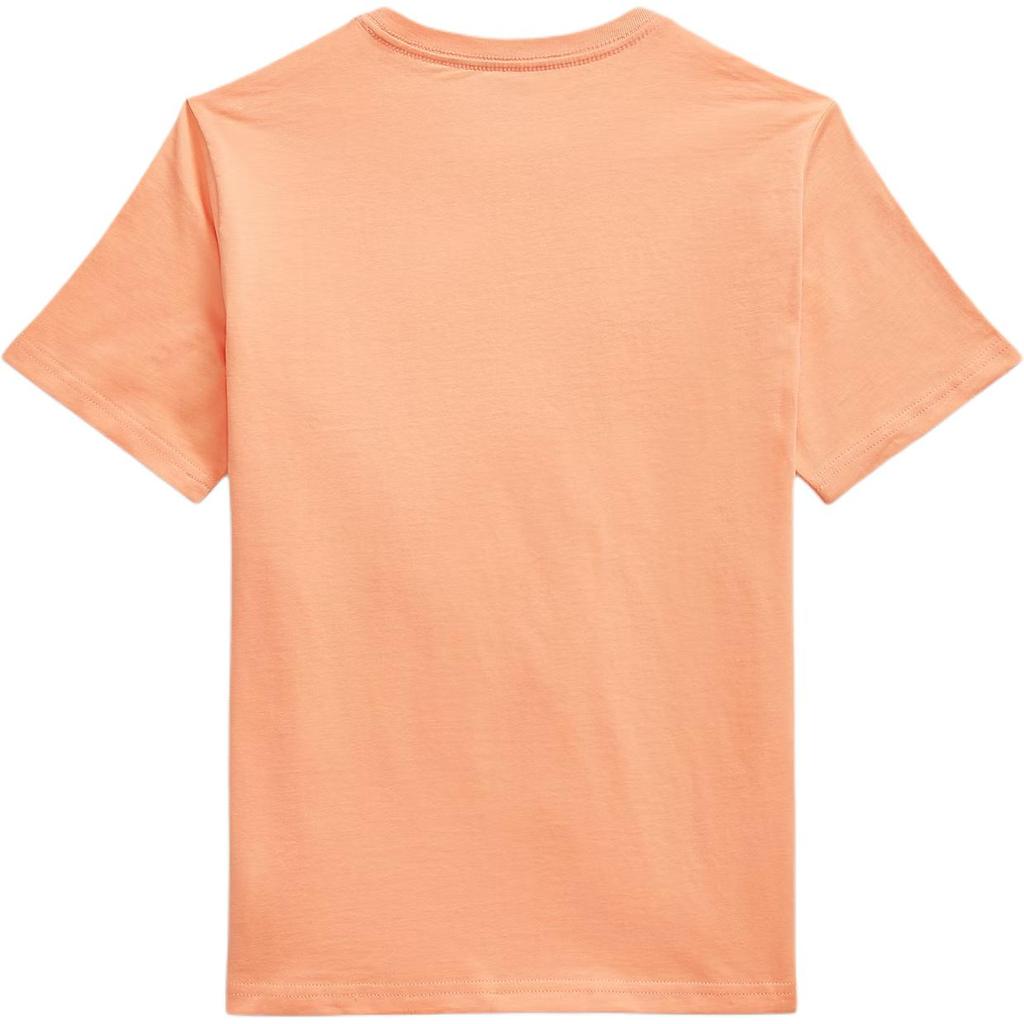 Polo Ralph Lauren T-Shirt Embroidered Pony Logo Pattern Solid Color Cotton Knit Crew Neck Short Sleeve Pullover Kids Tops Orange 323832904-508
