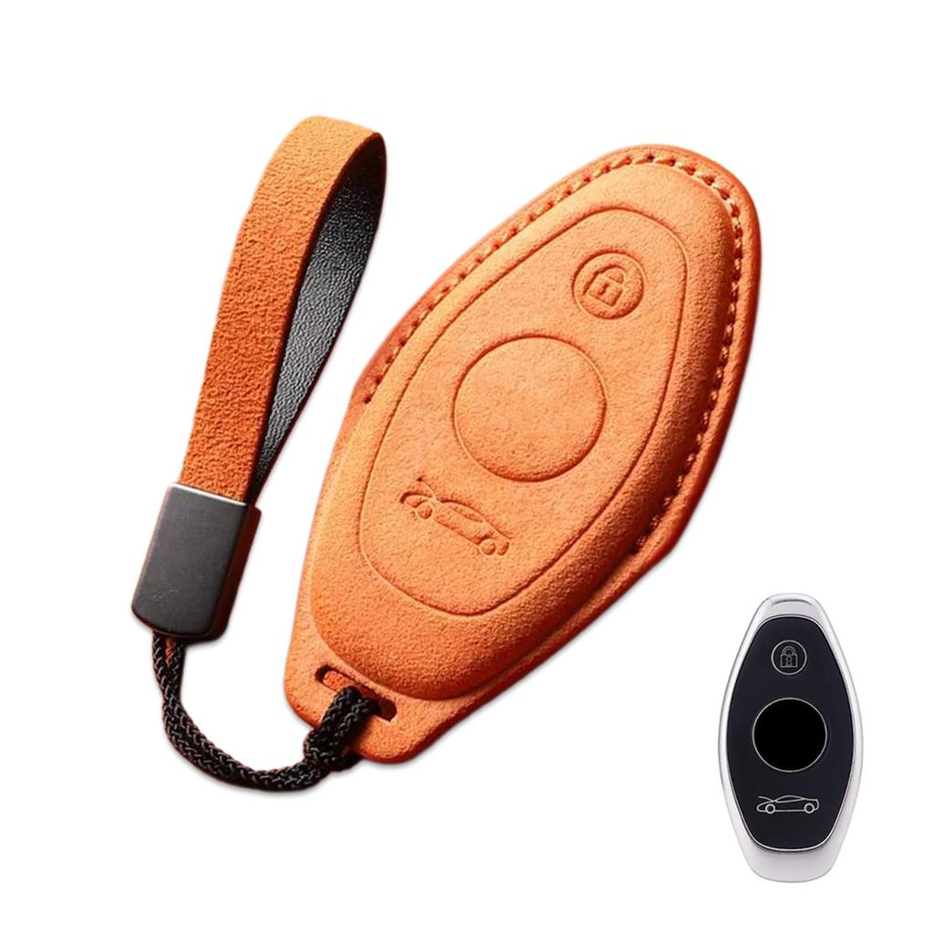 Noreyvis Suede Leather Key Fob Cover Key Case Holder Protector Shell for McLaren 720S