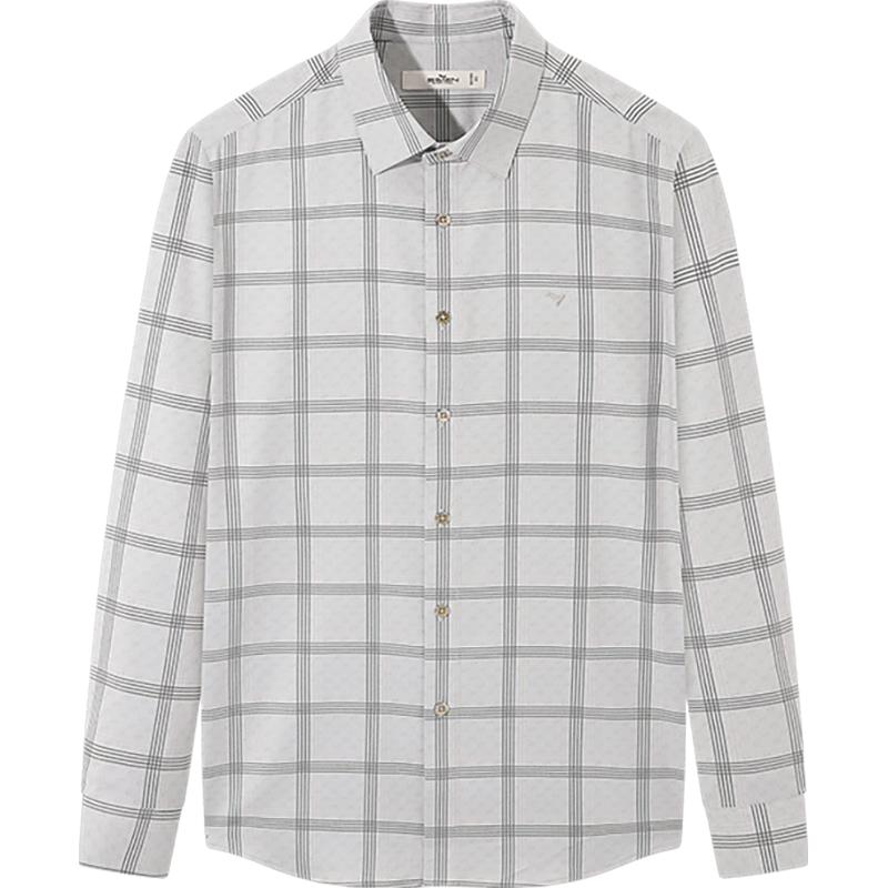 Qipai Men s Modal Plaid Long Sleeve Business Shirt 42