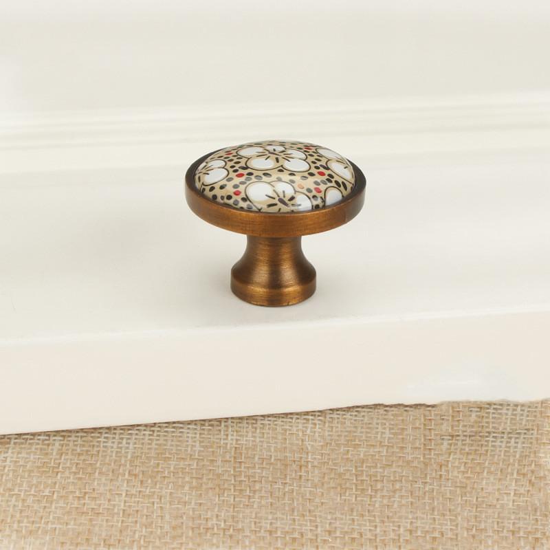 

Vintage Bronze Ceramic Cabinet Handles Antique Drawer Knobs Wardrobe Door European Furniture Handle Hardware