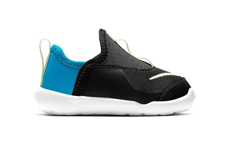 Nike Lil' Swoosh Leather, Textile Low Top Sports Casual Shoes Black Blue Green Infant And Toddler AQ3113-006