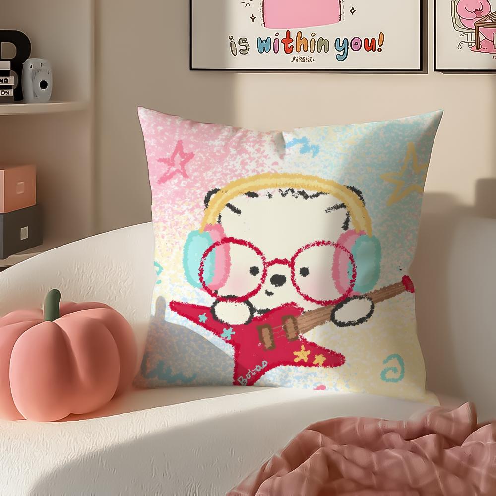 

Zodiac Animals with Guitars Cushion Cover Pillowcase Short Plush Invisible zipper Room Sofa Cushion Cover 30X30cm