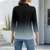 Damen Mode Lässig Revers Kurz 3/4 Ärmel Print Hemd Damen Oberteile