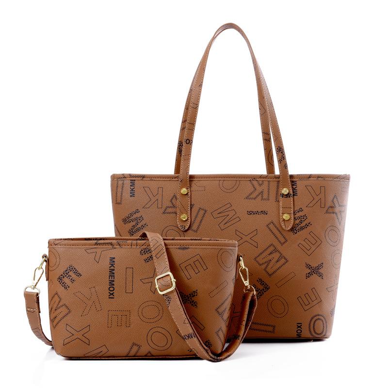 Tragetasche mit großem Fassungsvermögen, neue Retro-Mutter-und-Kind-Tasche, Damenhandtasche mit Buchstabenaufdruck, Umhängetasche.