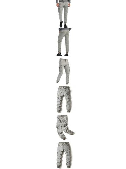 2024 Spring/Summer Men's Solid Color Casual Cargo Pants 8017, Plus Size Available